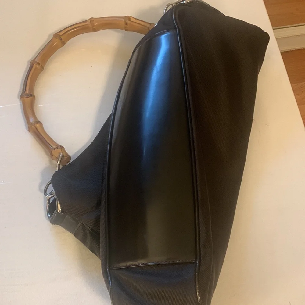 Gucci with Bamboo handle nylon and leather